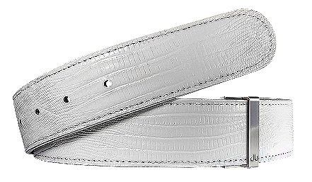 Druh White Lizard Leather Belt Including Two Buckles