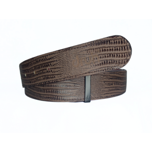 Druh Brown Lizard Leather Belt Including Two Buckles
