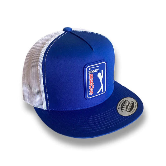 Bogey Bros Flat Bill Blue Performance Headwear