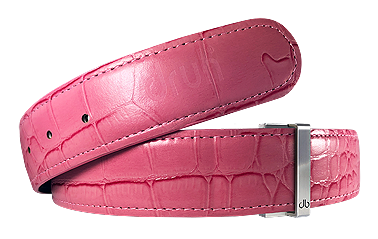 Druh Pink Crocodile Leather Belt Including Two Buckles