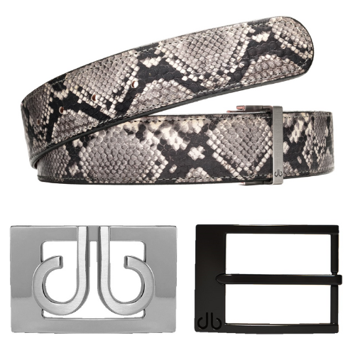 Druh Python Snakeskin Leather Belt Including Two Buckles