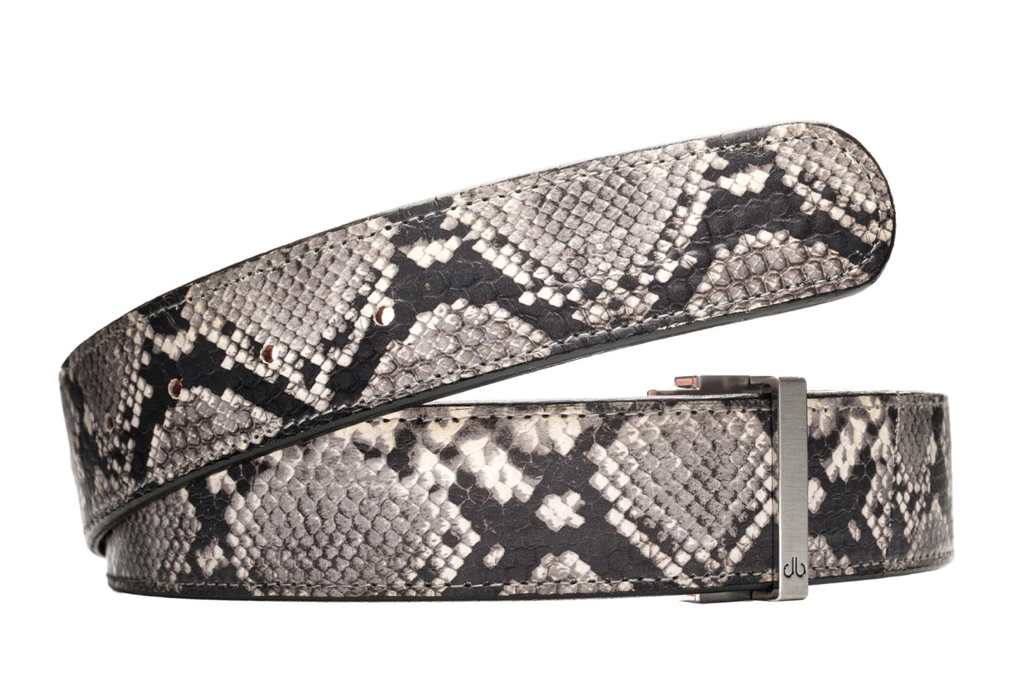 Druh Python Snakeskin Leather Belt Including Two Buckles