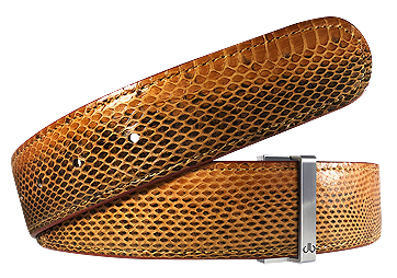 Druh Dark Brown Snakeskin Leather Belt Including Two Buckles